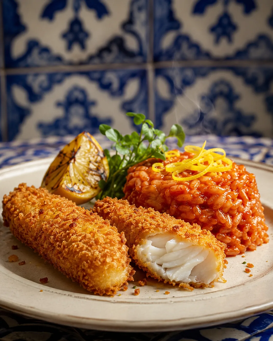 Filetes de Pescada · Arroz Tomate