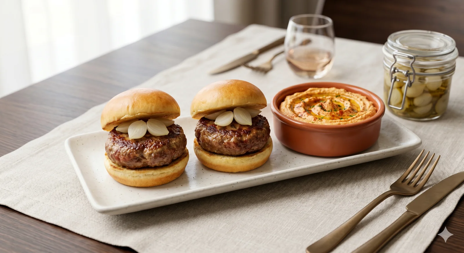 Sliders Borrego · Hummus