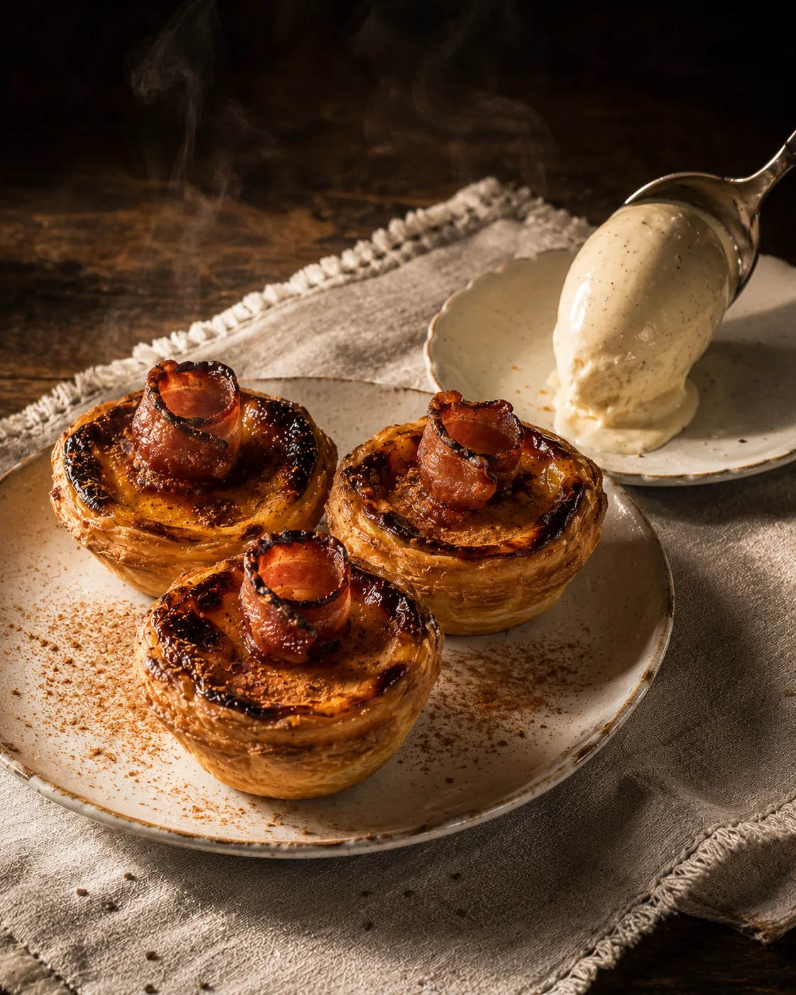 Mini Pastel de Nata · Bacon
