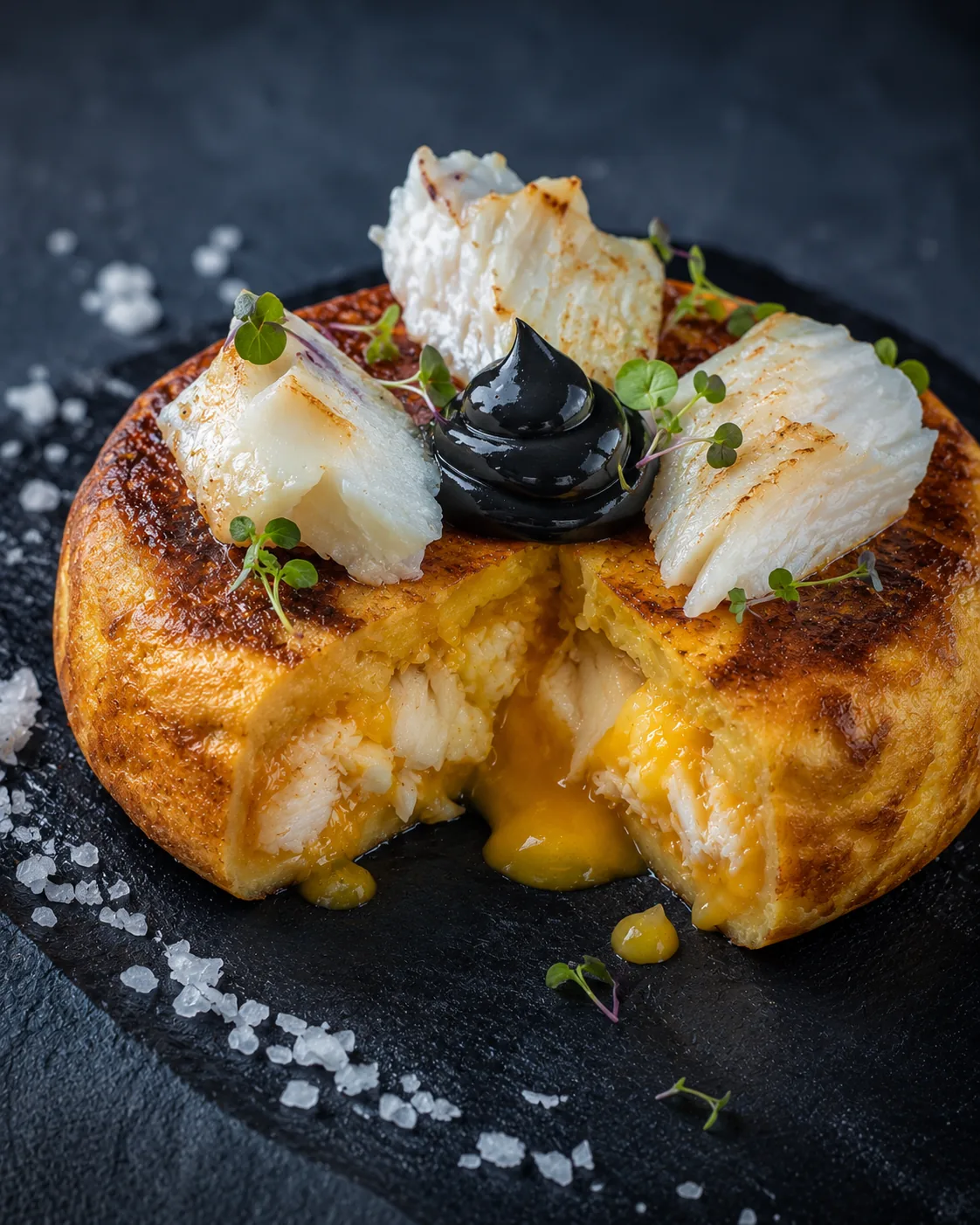 Mini Tortilla com Bacalhau Confitado